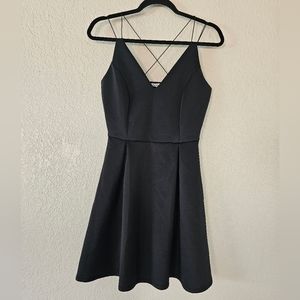 Charlotte Russe Black Satin Dress Size Medium It is Stretchy In Good Condition